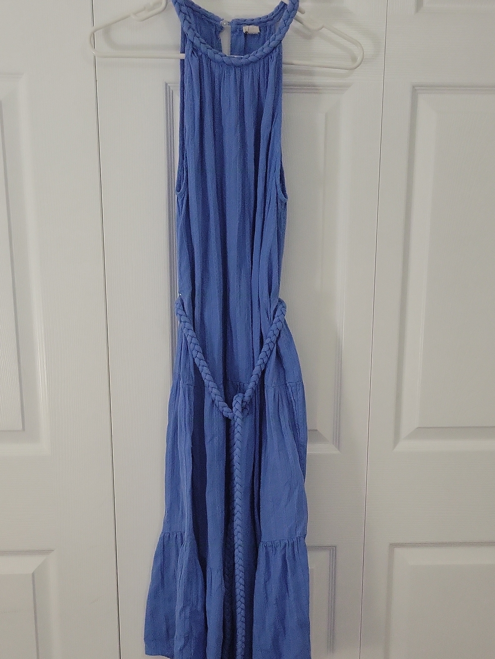 LOFT Beach Periwinkle Blue Braided Halter Midi Dress